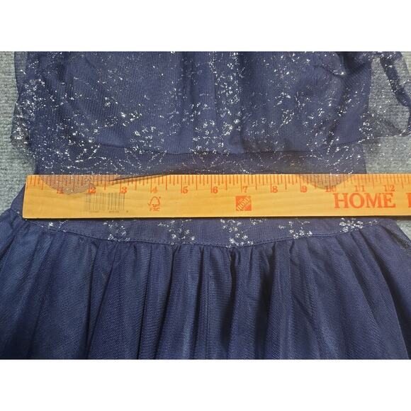 Teeze Me Navy Blue & Silver Glittered Homecoming Formal Mini Dress Size 3 - Picture 15 of 16